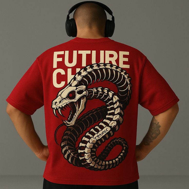 Skeletan Snake Oversized T-shirt | Purte Cotton Oversized