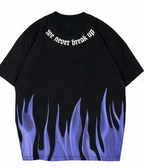 Gothic Flames T-Shirt | Purple Flames Design | Oversized T-Shirt | 100% Pure Cotton