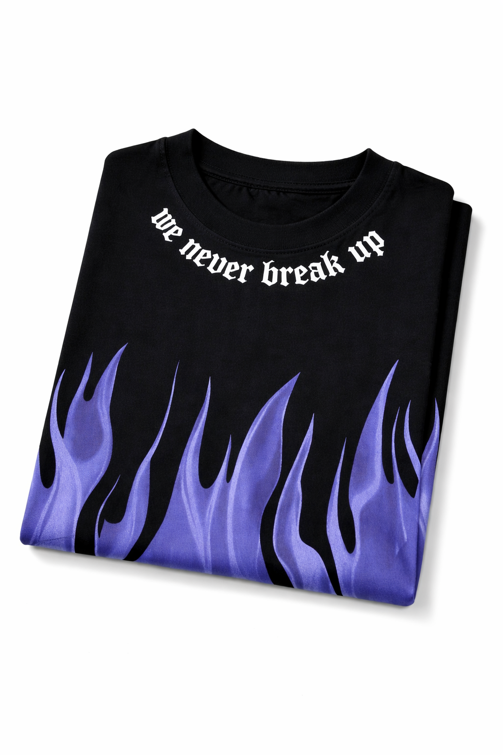 Gothic Flames T-Shirt | Purple Flames Design | Oversized T-Shirt | 100% Pure Cotton