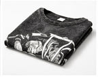 Cybernetic Warrior Acid Wash T-Shirt | Oversized Black T-Shirt
