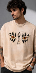 Akaza Acid Wash T-Shirt | Beige Oversized T-Shirt 💫